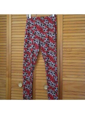 Legging Army Red Black Sugar Skull Halloween Gothic Creepy Cute Leggings PS14-20